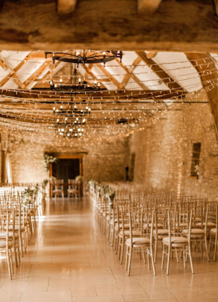 Caswell House interior ready for a wedding in the Cotswolds