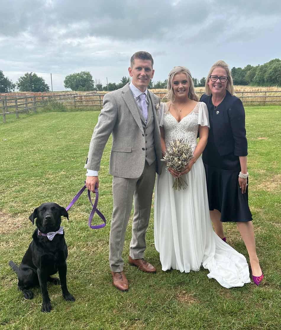 Newlyweds and their dog after their celebrant wedding with Tara the Celebrant