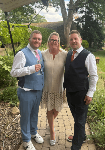 A happy couple at their celebrant wedding in Wiltshire with Tara the Celebrant