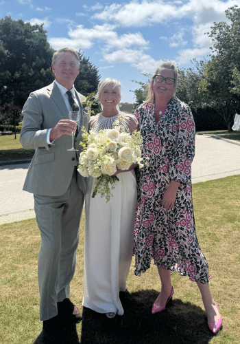 A happy couple at their celebrant-led wedding with Tara the Celebrant