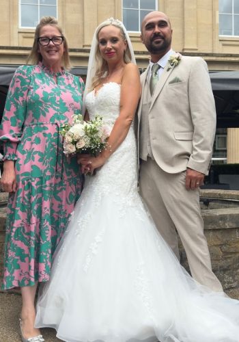 A happy couple at their Bath Spa Hotel wedding with Tara the Celebrant